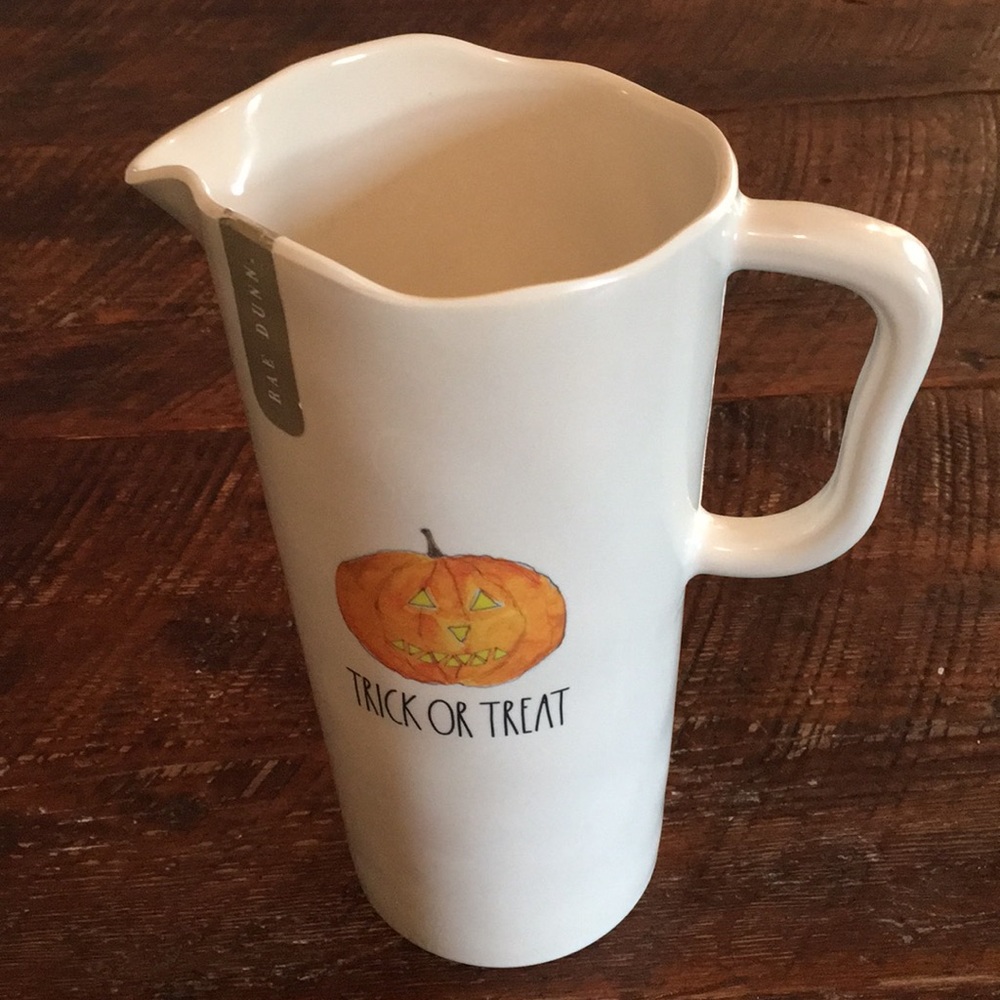 Rae Dunn melamine trick or treat pitcher